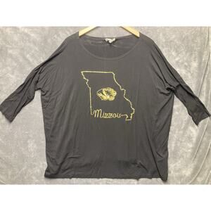 Piko by Summit Mizzou Oversize Shirt Woman S Shiny Gold MO Tiger Mascot Bamboo